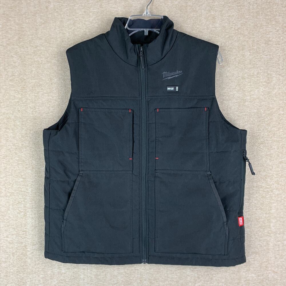 Milwaukee M12 Heated Gear Axis Black Insulated Puffer Work Vest Size Large 334